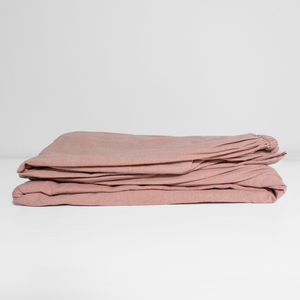 100% Organic Cotton Canvas Fitted Sheet │Queen │Dusty Pink