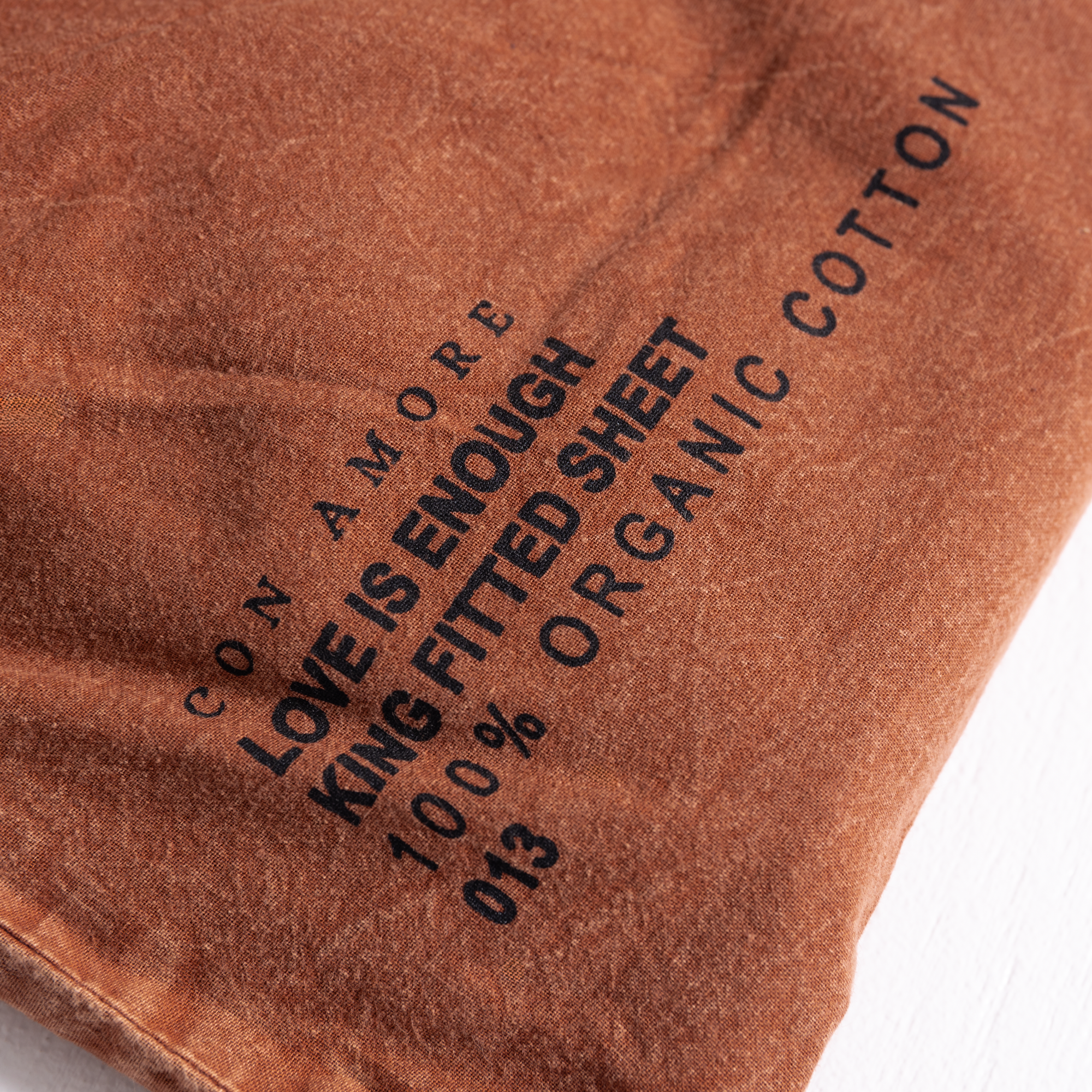 100% Organic Cotton Canvas Fitted Sheet │Queen │Terracotta