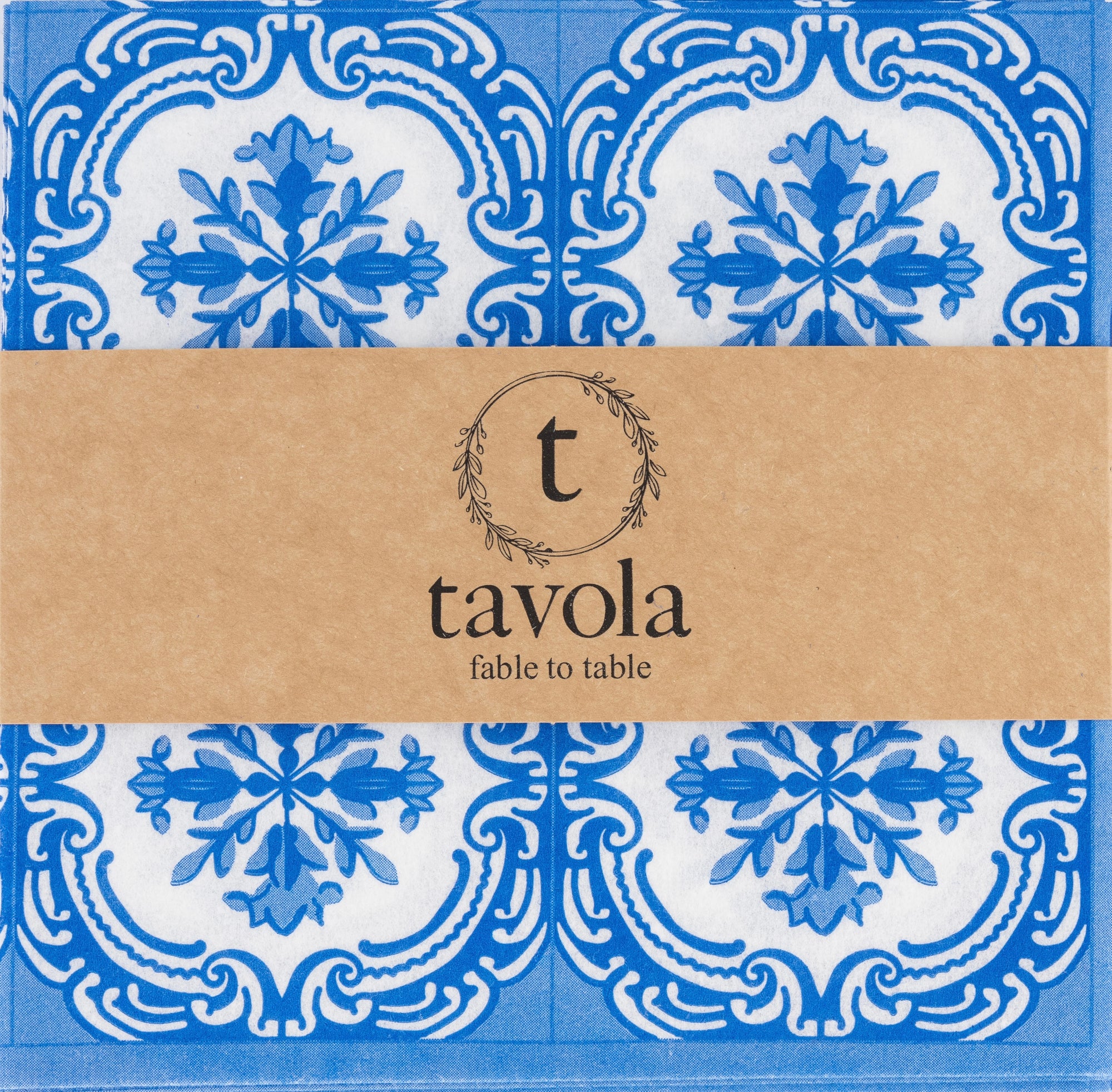 Napkins | Floral Tile Blue