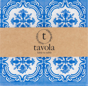 Napkins | Floral Tile Blue