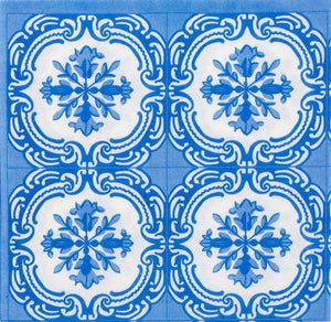 Napkins | Floral Tile Blue